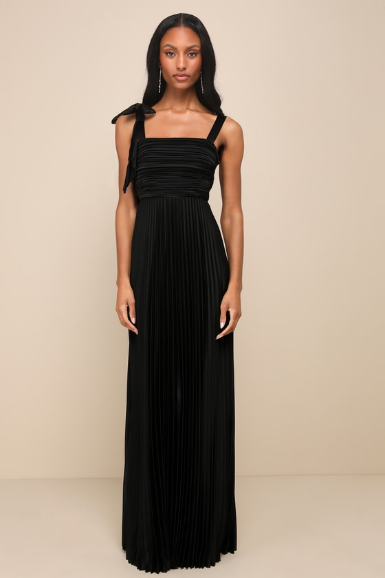 Gorgeous Purpose Royal Blue Pleated Sleeveless Bow Maxi Dress