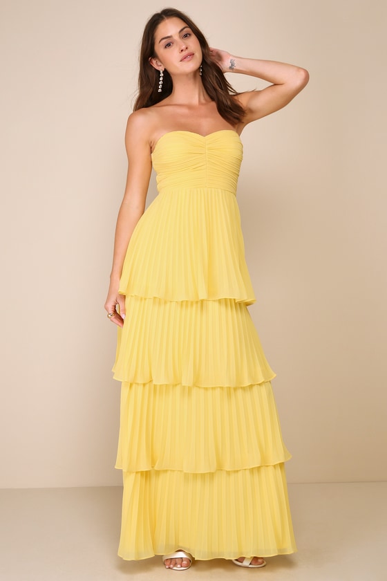 Seriously Sensational White Strapless Tiered Maxi Dress