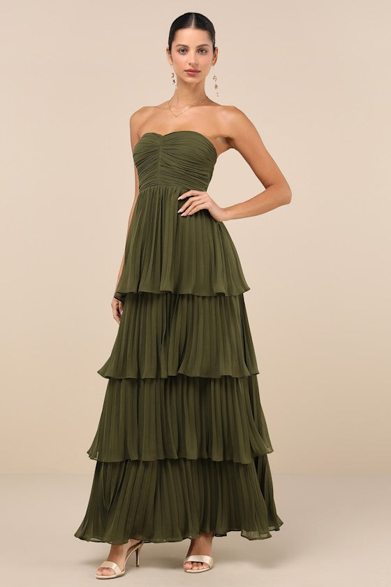Seriously Sensational White Strapless Tiered Maxi Dress