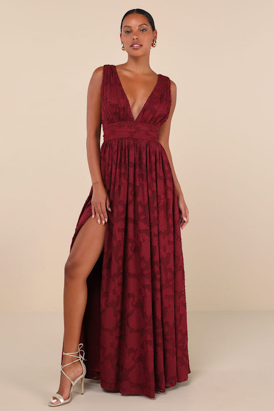Sweet Sophistication Green Burnout Floral Maxi Dress