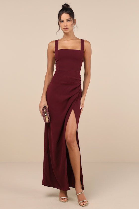 Glamorous Disposition Emerald Green Ruched Maxi Dress