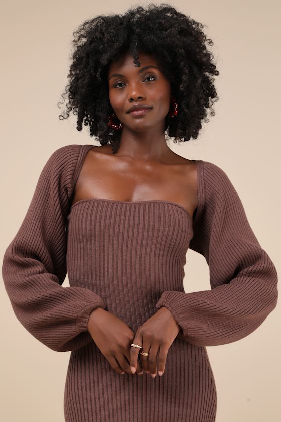 Autumn Aura Olive Green Ribbed Two-Piece Sweater Dress
