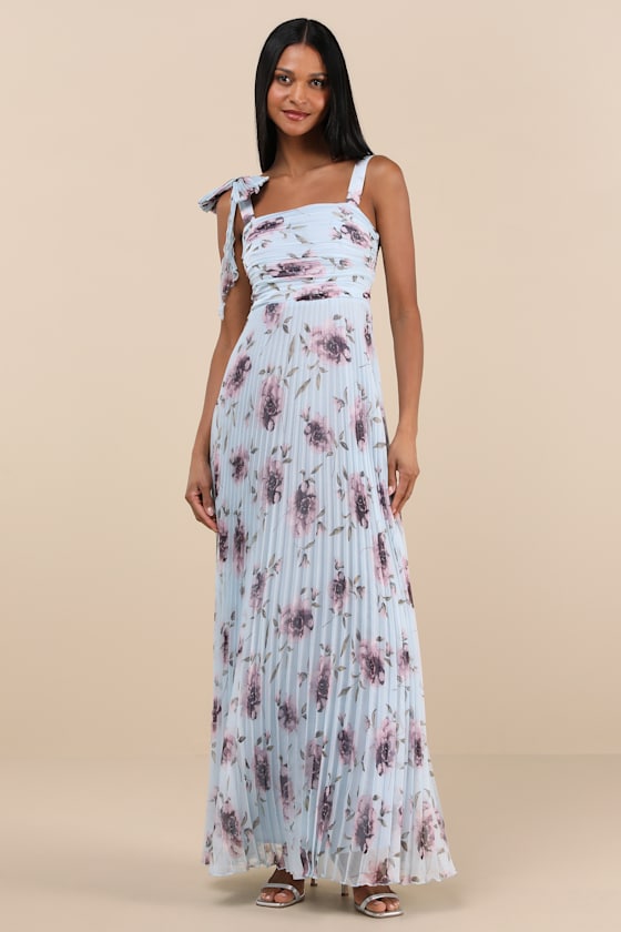Gorgeous Purpose Pink Satin Pleated Sleeveless Bow Maxi Dress
