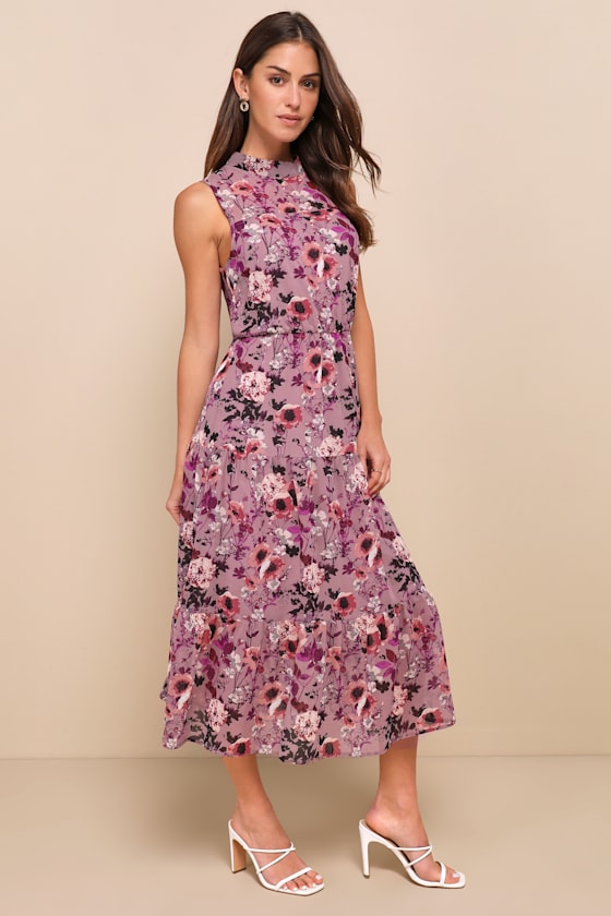 In My Dreams Blue Floral Print Midi Dress