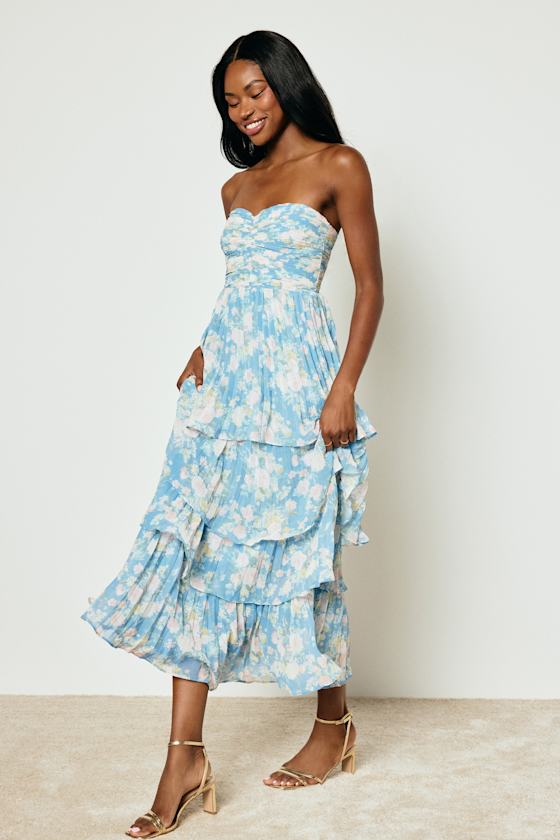 Seriously Sensational White Strapless Tiered Maxi Dress