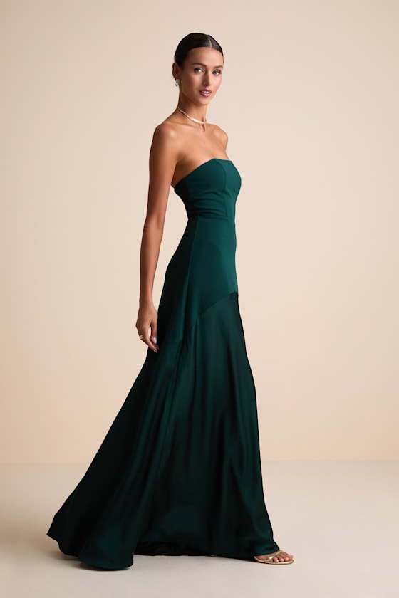 Compelling Style Plum Purple Strapless A-Line Maxi Dress