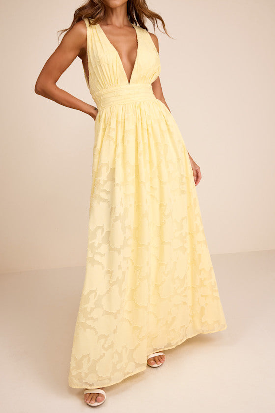 Sweet Sophistication Light Blue Burnout Floral Maxi Dress
