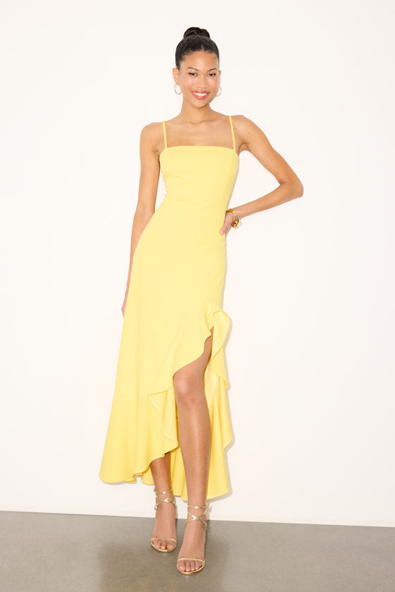 Iveta Fuchsia Cutout Ruffled Sleeveless Midi Dress