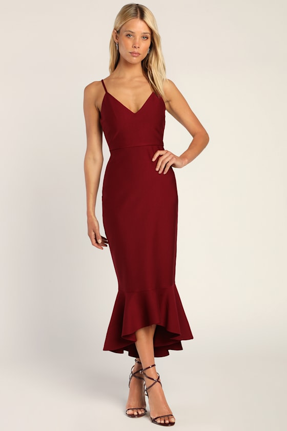 Stun Like Me White Bodycon Trumpet Hem Midi Dress