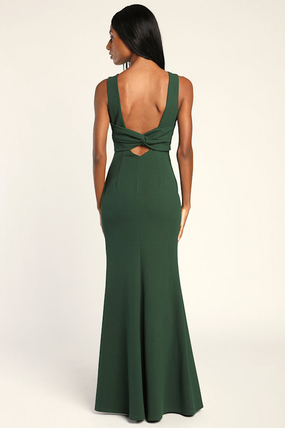 Love In Your Eyes Black Knotted Mermaid Maxi Dress