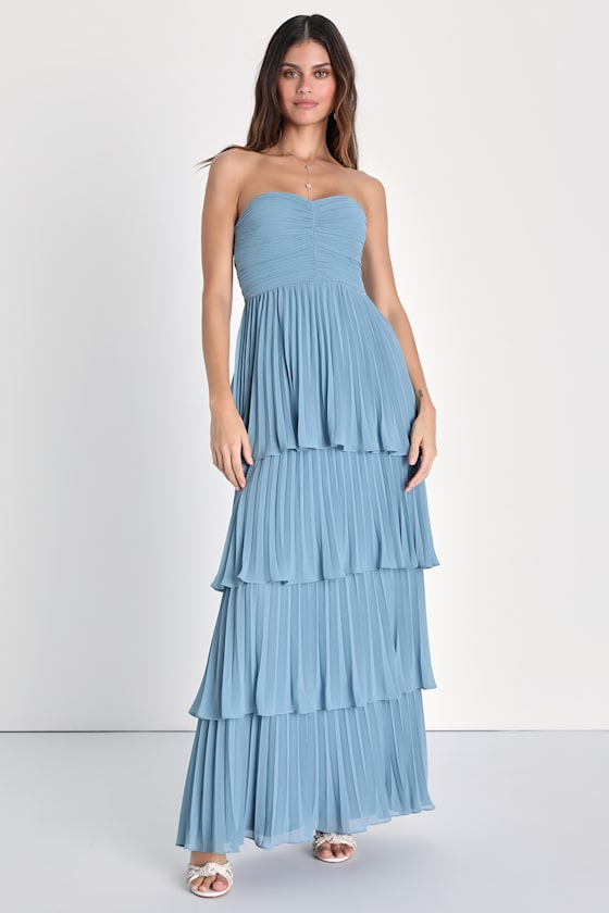 Seriously Sensational White Strapless Tiered Maxi Dress