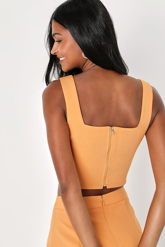 Divinely Sunny Red Orange Sleeveless Two-Piece Romper