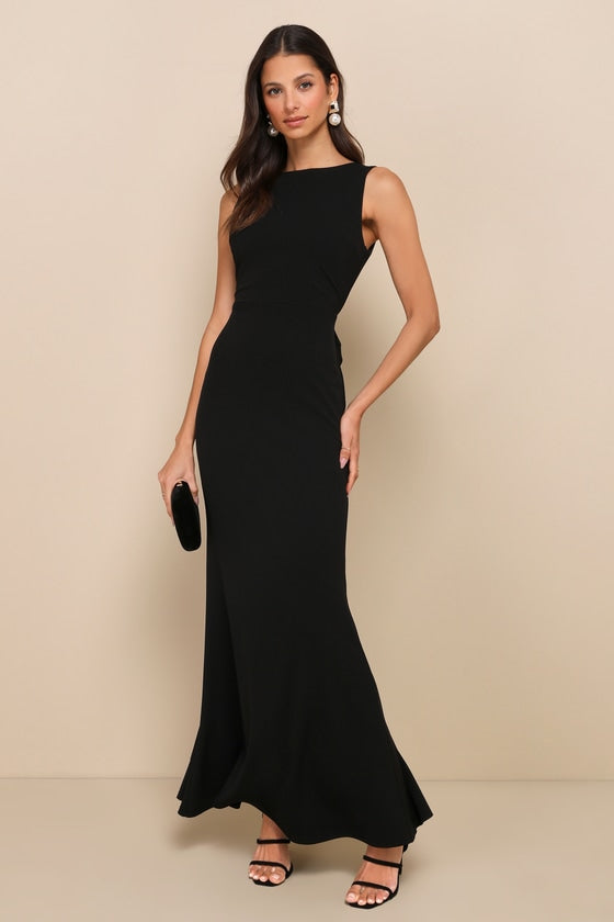 Exquisite Refinement Ivory Backless Bow Ruffled Maxi Dress