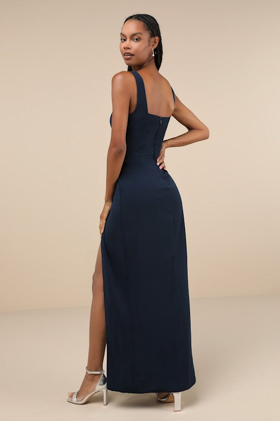 Glamorous Disposition Emerald Green Ruched Maxi Dress