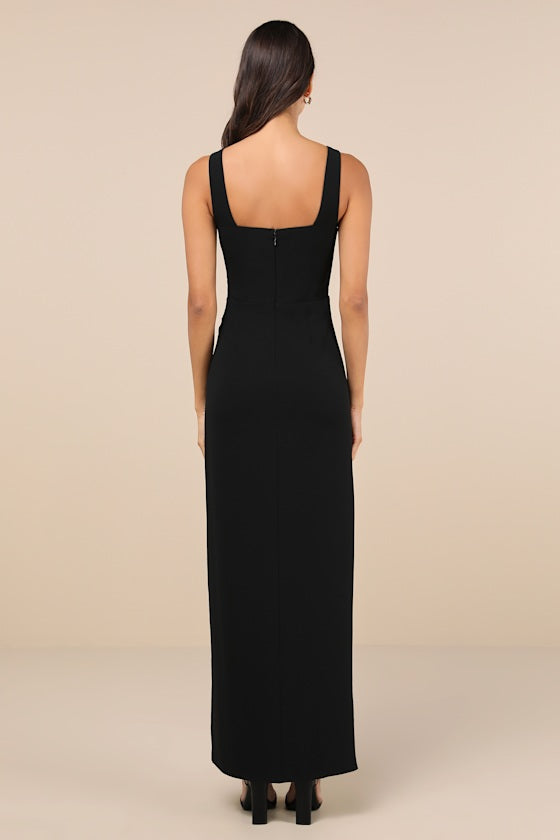 Glamorous Disposition Navy Ruched Maxi Dress