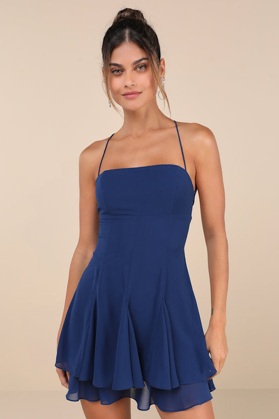 Perfected Sweetness Red Polka Dot Pleated Tiered Mini Dress