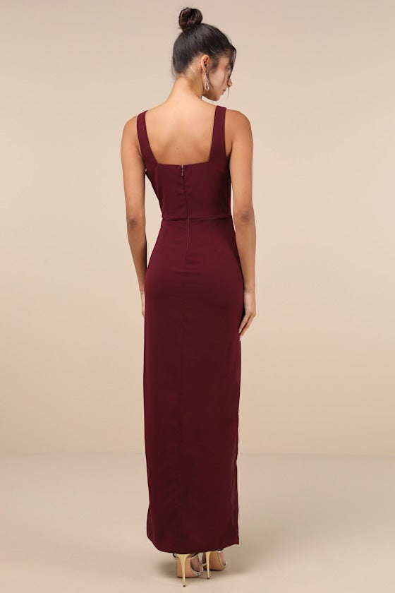 Glamorous Disposition Navy Ruched Maxi Dress