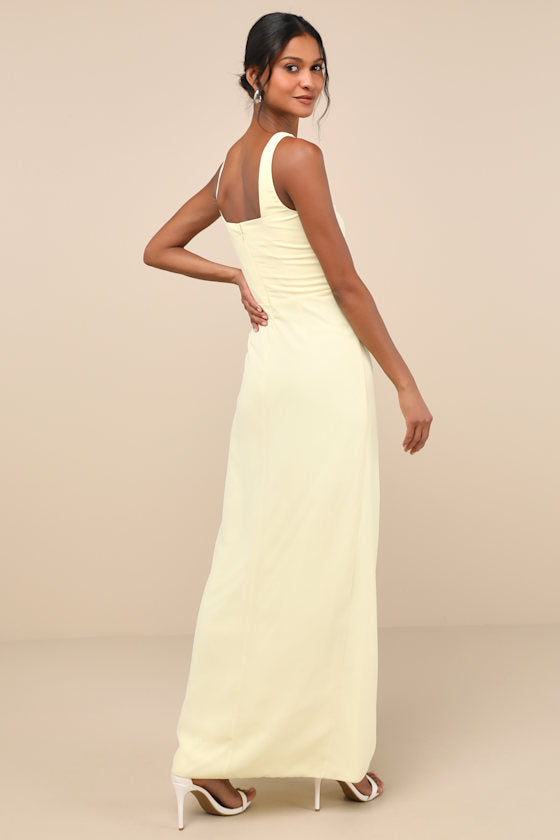 Glamorous Disposition Navy Ruched Maxi Dress