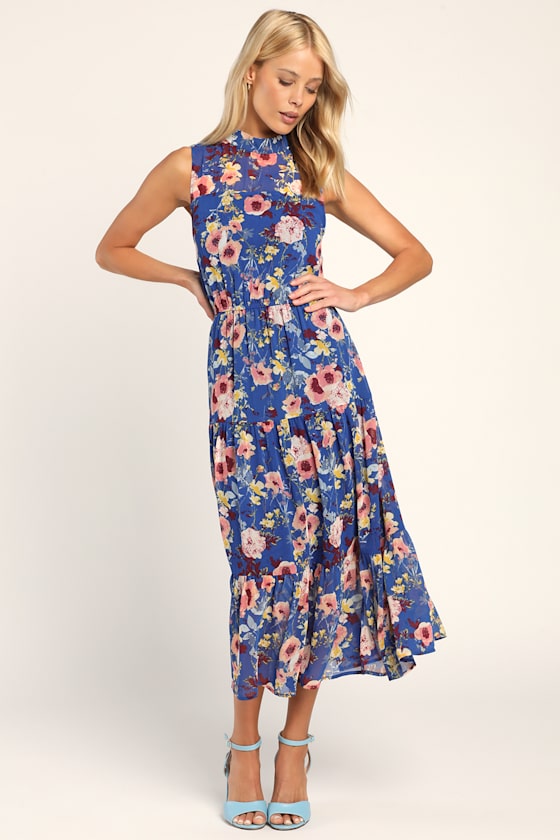 In My Dreams Sage Floral Print Midi Dress