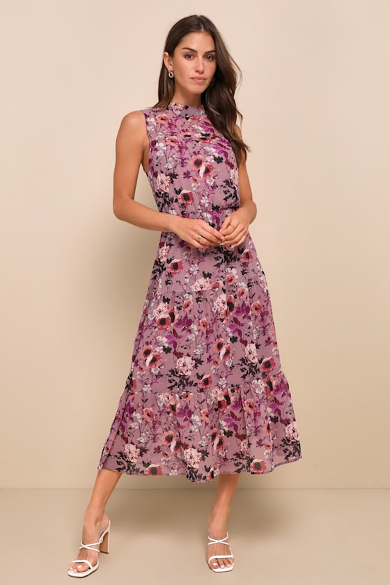 In My Dreams Sage Floral Print Midi Dress