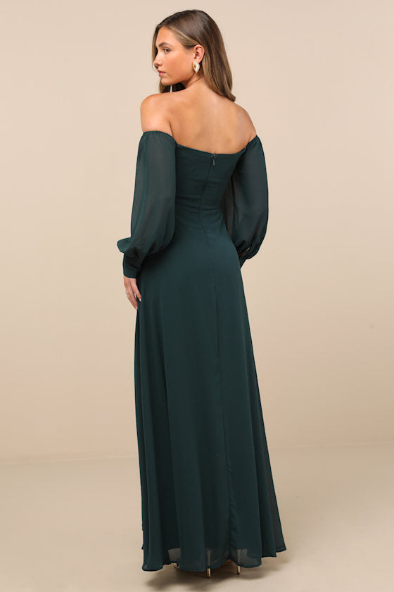 Feel the Romance White Off-the-Shoulder Maxi Dress