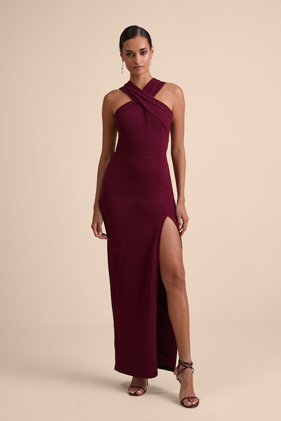 Head to Cocktail Hour Emerald Green Halter Neck Maxi Dress