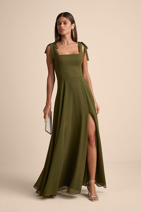 Love Me Forever Burgundy Square Neck Maxi Dress