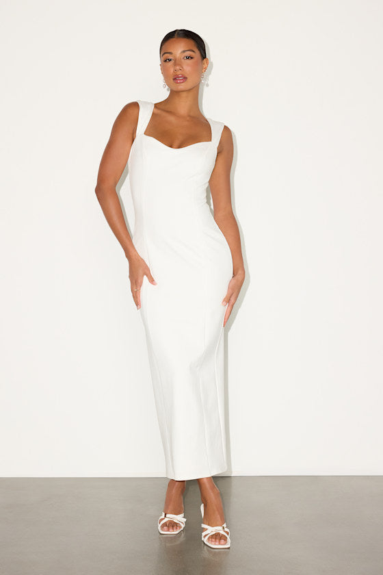 Samai Black Cap Sleeve Bodycon Midi Dress