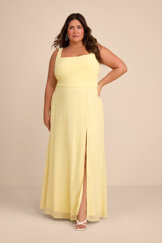 Remarkable Arrival Light Yellow Sleeveless Maxi Dress #Color_Light Yellow