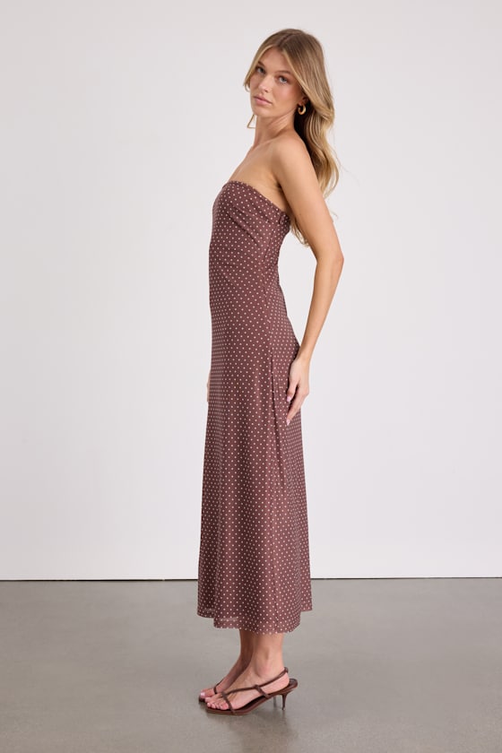 Jaylah Mint Multi Mesh Strapless Midi Dress